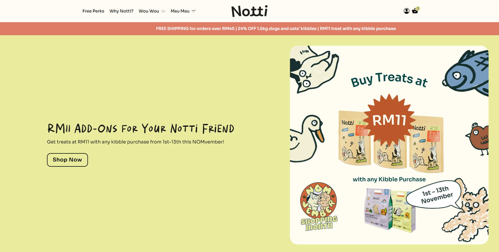 Our Works | Infinitly Digital Solutions And Consultancy Screenshot 049 - Notti - Malaysia's Super Premium Pet Food for Dogs & Cats - www.nottipetfood.com